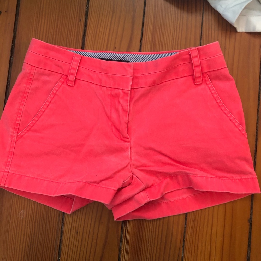 J Crew Hot Pink/Coral Chino Shorts